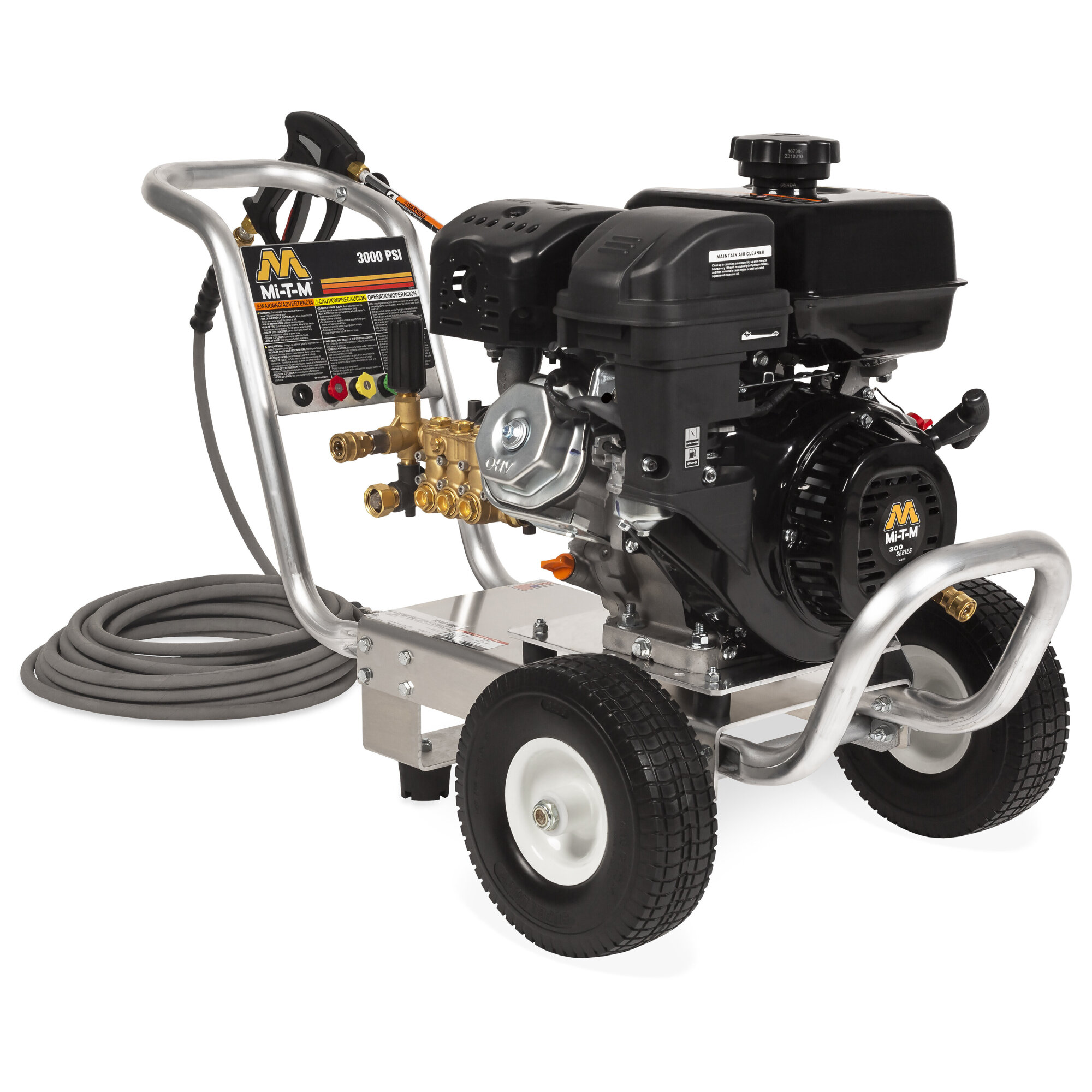 Mi-T-M Aluminum Series Gasoline Direct Drive Cold Water Industrial Pressure Washer — 3,000 PSI, 3 GPM, Model# CA-3003-1MAM